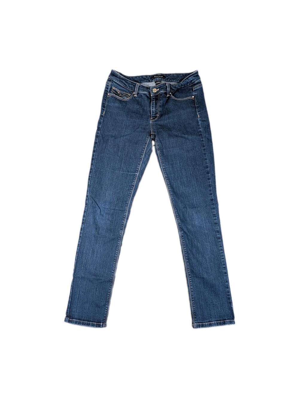 White House Black Market Womens Size 6 Blue Slim Leg Stretch Denim Jeans Mid